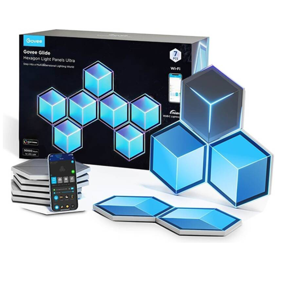 Govee Glide Hexagon Light Panels Ultra (7 PCS) Meteor Gray | H606AB81 Govee Glide Hexagon Light Panels Ultra (7 PCS) Meteor Gray | H606AB81