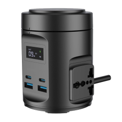 Powerology Magfit Power Hub: USB-C PD65W, USB-A QC 3.0, 15W Wireless Charging, 2200W AC Outlets, 2 Universal Sockets. Powerology Magfit Power Hub: USB-C PD65W, USB-A QC 3.0, 15W Wireless Charging, 2200W AC Outlets, 2 Universal Sockets.