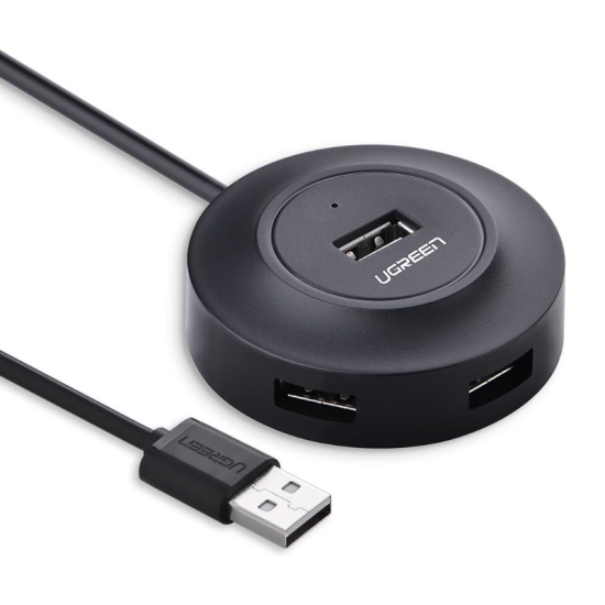UGREEN USB 2.0 Hub 4 Port USB Hub Splitter for Mac, Windows, Linux systems PC - Black (20277) UGREEN USB 2.0 Hub 4 Port USB Hub Splitter for Mac, Windows, Linux systems PC - Black (20277)
