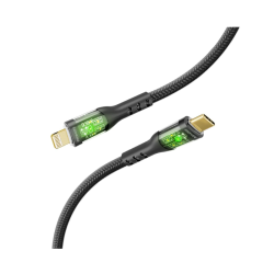 Promate USB-C to Lightning Cable, Premium 27W Power Delivery Lightning Cable with Transparent Shells, 480Mbps Data Sync and 120cm Nylon Braided Cord for iPhone 14, iPad, AirPods Pro,TransLine-Ci Black Promate USB-C to Lightning Cable, Premium 27W Power Delivery Lightning Cable with Transparent Shells, 480Mbps Data Sync and 120cm Nylon Braided Cord for iPhone 14, iPad, AirPods Pro,TransLine-Ci Black