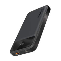 Promate Power Bank, Universal 10000mAh Ultra-Slim Portable Charger with 20W USB-C Power Delivery Port, QC 3.0 18W Port, Built-In Kickstand, LCD Screen and Over-Heating Protection, Torq-10 Black Promate Power Bank, Universal 10000mAh Ultra-Slim Portable Charger with 20W USB-C Power Delivery Port, QC 3.0 18W Port, Built-In Kickstand, LCD Screen and Over-Heating Protection, Torq-10 Black