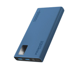 PROMATE Bolt-10Pro Compact Smart Charging Dual USB-A+USB-C Output 10000mAh Power Bank -Blue PROMATE Bolt-10Pro Compact Smart Charging Dual USB-A+USB-C Output 10000mAh Power Bank -Blue