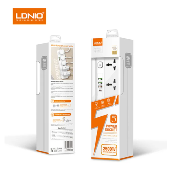 LDNIO SC5415 5 Way Outlet Power Strips with USB Ports Universal Extension Board Electric Multi Power Socket LDNIO SC5415 5 Way Outlet Power Strips with USB Ports Universal Extension Board Electric Multi Power Socket