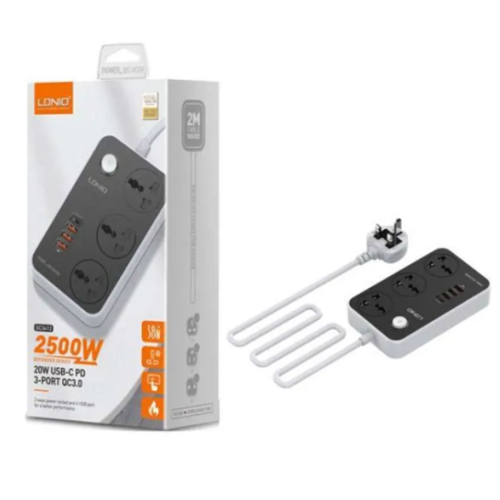 LDNIO 3 POWER SOCKET 3 USB CHARGER SC3412 LDNIO 3 POWER SOCKET 3 USB CHARGER SC3412