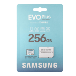 Samsung EVO PLUS microSDXC 256GB UHS-I U3 A2 V30 class 10 memory card + adapter for SD Samsung EVO PLUS microSDXC 256GB UHS-I U3 A2 V30 class 10 memory card + adapter for SD