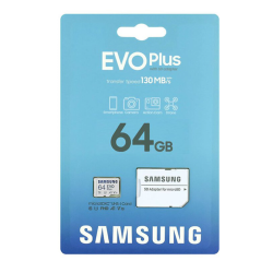 Samsung EVO PLUS microSDXC 64GB UHS-I U3 A2 V30 class 10 memory card + adapter for SD Samsung EVO PLUS microSDXC 64GB UHS-I U3 A2 V30 class 10 memory card + adapter for SD