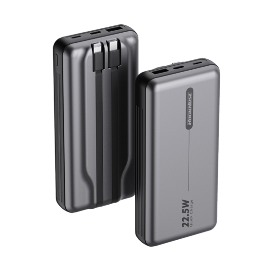 RockRose Powerade 20 Neo 20000mAh Power bank QC3.0 20W Quick Charge -- Embedded with Lightning & USB-C Cable RockRose Powerade 20 Neo 20000mAh Power bank QC3.0 20W Quick Charge -- Embedded with Lightning & USB-C Cable