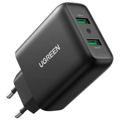 UGREEN 36W Dual Port USB Fast Charger -Black Model:CD161 (10216) UGREEN 36W Dual Port USB Fast Charger -Black Model:CD161 (10216)