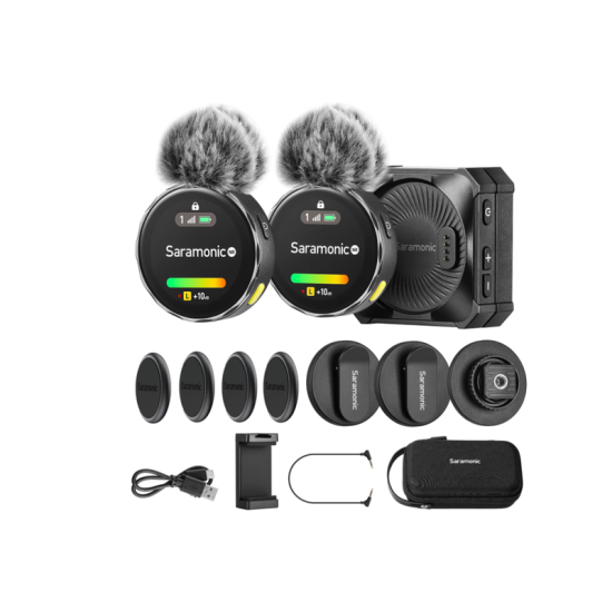Saramonic BlinkMe B2 2.4GHz Wireless Lavalier Microphone With Touchscreen 2-Channel Quality Pickup 100m Range For iPhone/Android/Camera/Laptop,Clip-on Wireless Mics for Livestream,YouTube,TikTok,Vlog Saramonic BlinkMe B2 2.4GHz Wireless Lavalier Microphone With Touchscreen 2-Channel Quality Pickup 100m Range For iPhone/Android/Camera/Laptop,Clip-on Wireless Mics for Livestream,YouTube,TikTok,Vlog