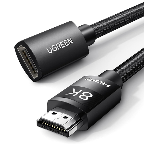 UGREEN 8K HDMI Extension Cable 48Gbps HDMI Extender Cord Support 8K 60Hz, 4K 120Hz, HDMI 2.1 Male to Female Adapter Compatible with MacBook Pro 2021/PS5/Xbox Series X/Roku TV/UHD TV/Blu-ray, 3.3FT (40447)