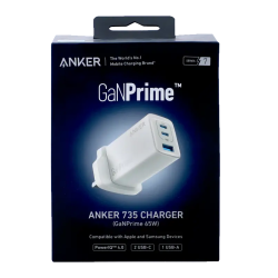 Anker 735 Charger GaNPrime 65W 3 Ports 2 USBC & 1 USB A white (A26682B1) Anker 735 Charger GaNPrime 65W 3 Ports 2 USBC & 1 USB A white (A26682B1)