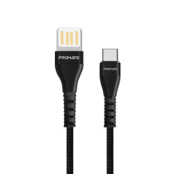 Promate Heavy-Duty High -Speed Data & Charge USB-A To USB-C Cable 1.2M (VigoRay-C.Black) Promate Heavy-Duty High -Speed Data & Charge USB-A To USB-C Cable 1.2M (VigoRay-C.Black)