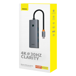 Baseus UltraJoy Series 5-Port Hib Docking Station 4K@30HZ Clarity Space Grey Baseus UltraJoy Series 5-Port Hib Docking Station 4K@30HZ Clarity Space Grey