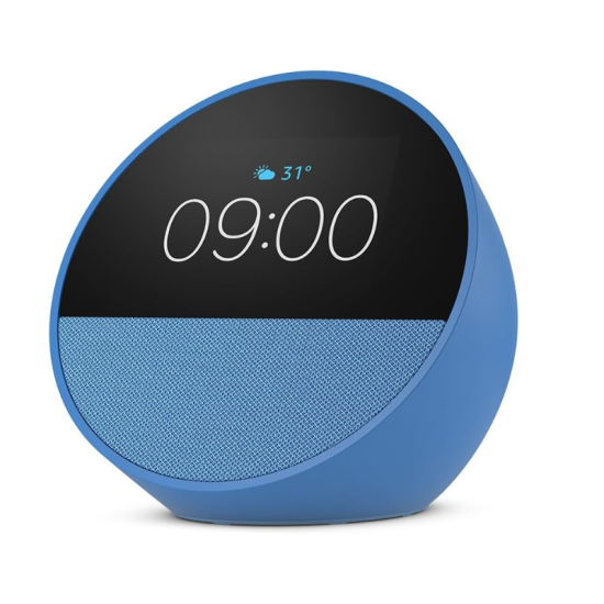 Echo Spot (2024 release), Smart alarm clock with vibrant sound + Alexa, Ocean Blue Echo Spot (2024 release), Smart alarm clock with vibrant sound + Alexa, Ocean Blue