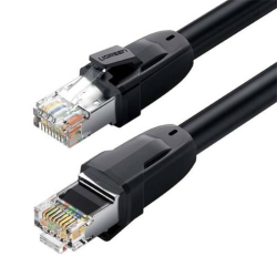 UGreen CAT 8 RJ45 Pure Copper Patch Cord, Shielded, Bandwidth Up To 25 Gbps, 26AWG Wire Size, Durable and Flexible, 5 Meter Length, Black | 70172 UGreen CAT 8 RJ45 Pure Copper Patch Cord, Shielded, Bandwidth Up To 25 Gbps, 26AWG Wire Size, Durable and Flexible, 5 Meter Length, Black | 70172