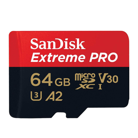 SanDisk 64GB Extreme Pro microSD UHS I Card for 4K Video on Smartphones, Action Cams & Drones 200MB/s Read, 90MB/s Write, SDSQXCU 064G GN6MA, Red/Black SanDisk 64GB Extreme Pro microSD UHS I Card for 4K Video on Smartphones, Action Cams & Drones 200MB/s Read, 90MB/s Write, SDSQXCU 064G GN6MA, Red/Black