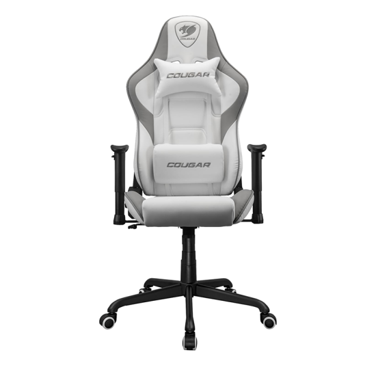 Cougar Gaming Chair Armor Elite, Steel-Frame, Breathable PVC Leather, 160° Recliner System, 120Kg Weight Capacity, 2D Adjustable Arm-Rest, Steel 5-Star Base- White