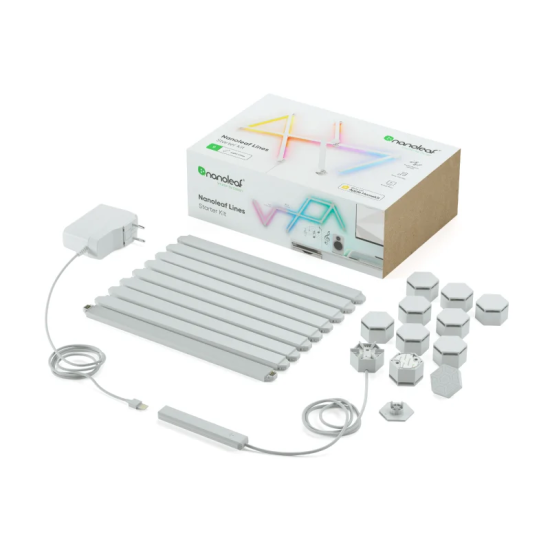 Nanoleaf Lines 60 Degrees Starter Kit (9 Lines) - NL59-K-0002LW-9PK-EU | Nanoleaf Nanoleaf Lines 60 Degrees Starter Kit (9 Lines) - NL59-K-0002LW-9PK-EU | Nanoleaf