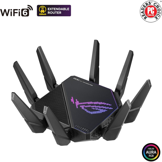 ASUS ROG Rapture GT-AX11000 Pro Tri-Band WiFi 6 Extendable Gaming Router, 10G & 2.5G Ports, ASUS RangeBoost Plus, Triple-level Game Acceleration, Subscription-free Network Security, AiMesh Compatible ASUS ROG Rapture GT-AX11000 Pro Tri-Band WiFi 6 Extendable Gaming Router, 10G & 2.5G Ports, ASUS RangeBoost Plus, Triple-level Game Acceleration, Subscription-free Network Security, AiMesh Compatible