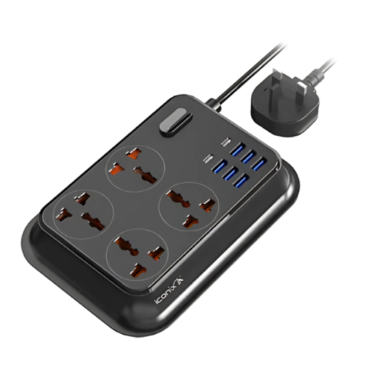 ICONIX IC-HU2120 Power Strip 4 Socket 6 USB + 2 Type C 2m ICONIX IC-HU2120 Power Strip 4 Socket 6 USB + 2 Type C 2m