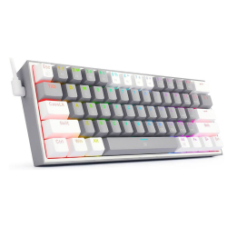 Redragon FIZZ K617 60% Mechanical Keyboard English & Arabic Keys Gray/White | K617-RGB Redragon FIZZ K617 60% Mechanical Keyboard English & Arabic Keys Gray/White | K617-RGB