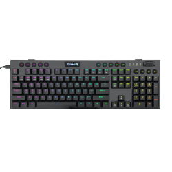 Redragon K618 Horus Wireless RGB Mechanical Keyboard, Bluetooth/2.4Ghz/Wired Tri-Mode Ultra Thin Low Profile Gaming Keyboard w/No-Lag Cordless Connection, Dedicated Media Control & Linear Red Switch