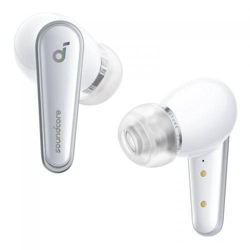 Soundcore by Anker Liberty 4, Noise Cancelling Earbuds, True Wireless Earbuds with ACAA 3.0, Dual Dynamic Drivers for Hi-Res Premium Sound, Spatial Audio with Dual Modes, All-New Heart Rate Sensor - White