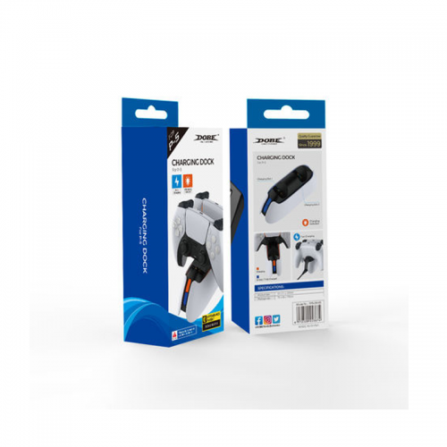 Dobe - PS5 Controller Charging Station, Fast Charging Playstation 5 Dualsense Charging Station with LED Indicator White