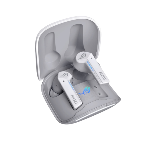 ASUS ROG Cetra True Wireless Gaming Headphones (Low-Latency Bluetooth Earbuds, Active Noise Cancelation, 27-Hour Battery Life, IPX4 Water Resistance, Wireless Charging)- White