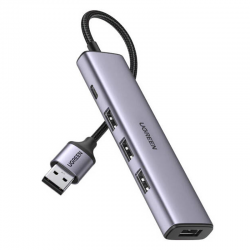 UGREEN 4 in 1 USB 3.0 Hub, 3x USB 3.0 Ports Gray | 20805