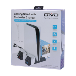 OIVO PS5 Cooling Station with Controller Charger (For Disc/Digital Console) Black