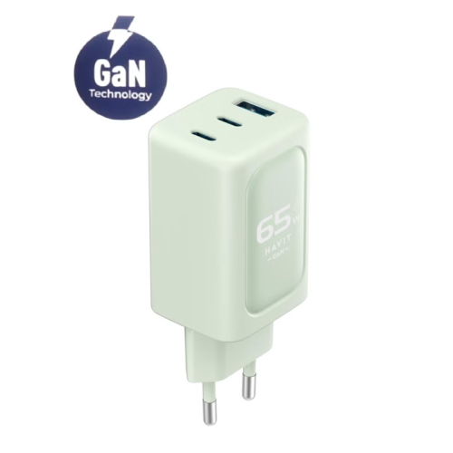 HAVIT UC260 Smart Gan 65W  Wall Charger Fast Charge - Green