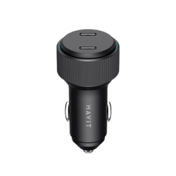 HAVIT HVCC-CC2014 PD30W + PD30W USB-C Fast Charge Dual Port Car Charger