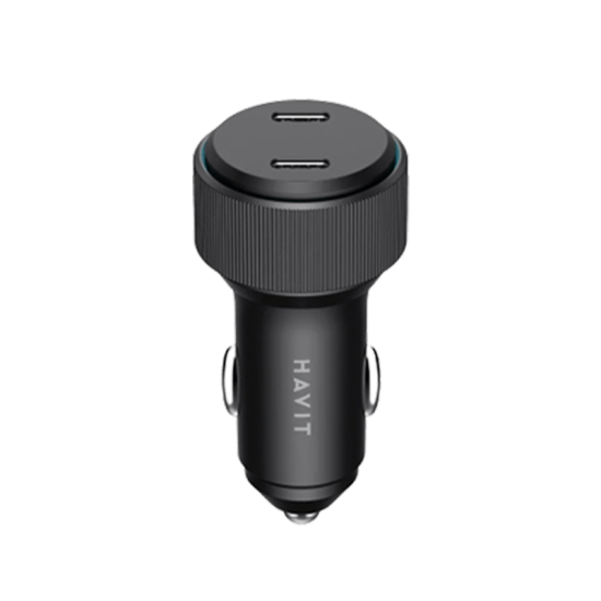 HAVIT HVCC-CC2014 PD30W + PD30W USB-C Fast Charge Dual Port Car Charger