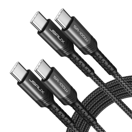 JSAUX CC0020 USB C to USB C Cable 100W/5A 1pcs 2M QC 4.0/USB PD Type-C Fast Charging Black