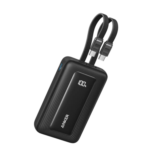 Anker Zolo Power Bank 10000mAh 35W Fast Charging with Built-in Dual USB-C Cables - Black|A1680H12 (Open Sealed)
