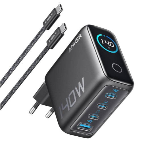 Anker Laptop Charger (140W, 4-Port, PD 3.1) with USB-C Cable
