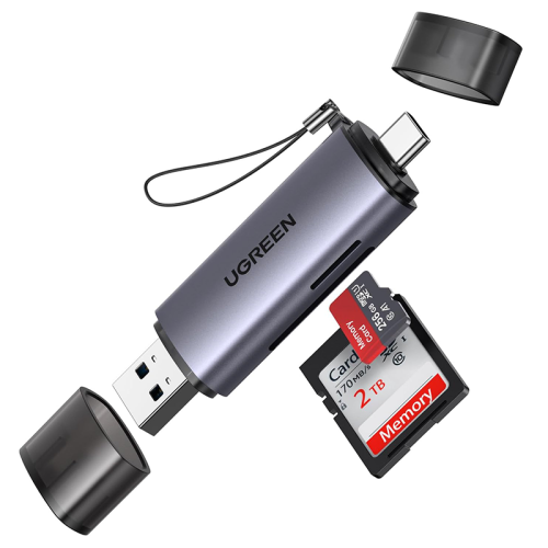 UGREEN Micro SD Card Reader USB C USB 3.0 to Memory Card Reader Adapter for SD SDHC SDXC MicroSD UHS-I  Silver | 50706