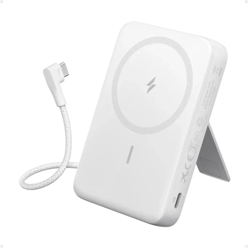 Anker Zolo Power Bank 10,000mAh Magnetic Built-In USB-C Cable - White | A1685H21