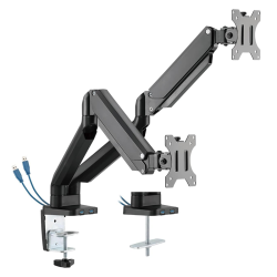 Twisted Minds Dual 17"-32" Monitor Arm Aluminum Desk Mount Fits Two Monitor Full Motion Adjustable With Usb 3.0- Vesa/C-Clamp/Grommet/Cable Management