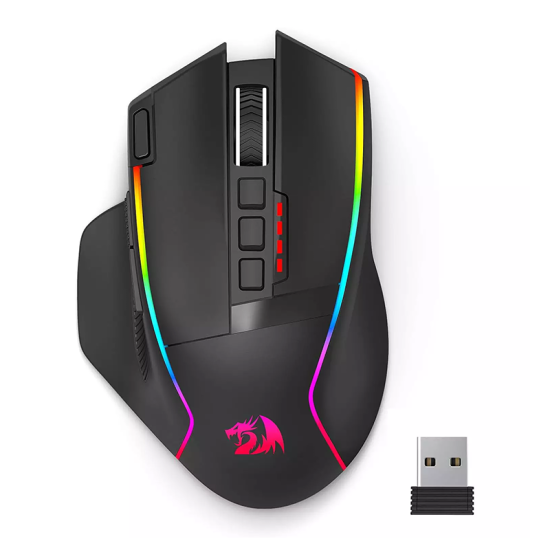 Redragon M915 SWAIN RGB 2.4G/USB-C Rechargeable Gaming Mouse – 16,000 DPI (Black)