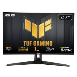 ASUS TUF Gaming VG27AQ3A Gaming Monitor – 27-inch, QHD(2560x1440), 180Hz, Fast IPS, ELMB Sync, 1ms (GTG), Freesync Premium, G-Sync compatible, Variable Overdrive, 130% sRGB - Black
