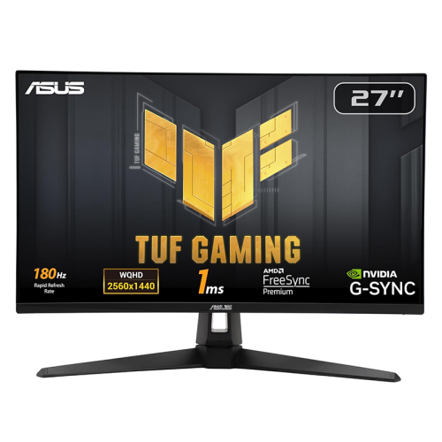 ASUS TUF Gaming VG27AQ3A Gaming Monitor – 27-inch, QHD(2560x1440), 180Hz, Fast IPS, ELMB Sync, 1ms (GTG), Freesync Premium, G-Sync compatible, Variable Overdrive, 130% sRGB - Black