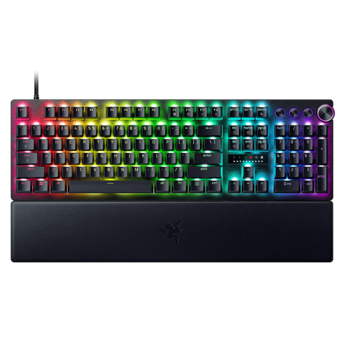 Razer Huntsman V3 Pro Esports Gaming Keyboard Analog Optical Switches - Razer Snap Tap - Rapid Trigger - Adjustable Actuation - Media Keys & Dial - Doubleshot PBT Keycaps - Wrist Rest - Black (Open Sealed)