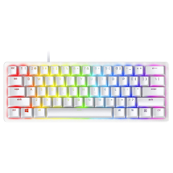 Razer Huntsman Mini (Purple Switch) - 60% Compact Gaming Keyboard (Clicky Optical-Mechanical Switches, Doubleshot PBT Keycaps, Detachable USB-C Cable) US Layout | Mercury White