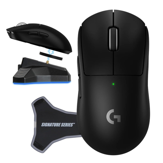 Logitech PRO X Superlight 2 Wireless Gaming Mouse With Signature Series Charging Dock Black
