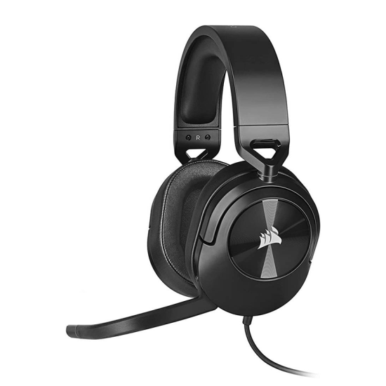 Corsair HS55 Surround Wired Gaming Headset, Dolby Audio 7.1, 20Hz - 20 kHz Frequency Response, 50mm Drivers, 1.8m Cable Length, For PC / Mac / PS4 & 5 / Xbox One Series, Carbon | CA-9011265-NA