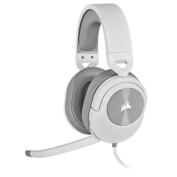 Corsair HS55 Stereo Wired Gaming Headset, 20Hz - 20 kHz Frequency Response, 114dB Sensitivity, 50mm Drivers, 1.8m Cable Length, For PC / Mac / PS4 & 5 / Xbox One Series, White | CA-9011261-NA