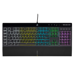 Corsair K55 RGB PRO Membrane Wired Gaming Keyboard – IP42 Dust and Spill-Resistant – 6 Macro Keys with Elgato Integration – iCUE Compatible – QWERTY NA – PC, Mac, Xbox – Black