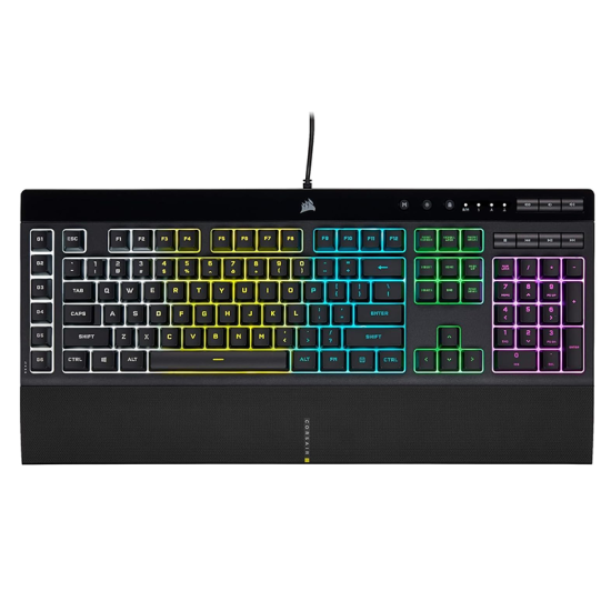 Corsair K55 RGB PRO Membrane Wired Gaming Keyboard – IP42 Dust and Spill-Resistant – 6 Macro Keys with Elgato Integration – iCUE Compatible – QWERTY NA – PC, Mac, Xbox – Black